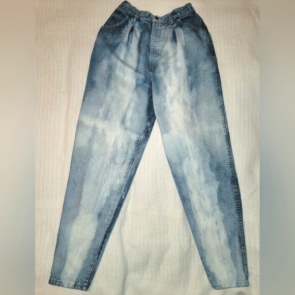 80's Chic Bleach Distressed jeans Sz 8/9L 🇺🇸 - Picture 5 of 14